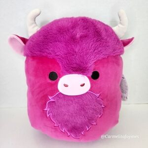 DAVE 🦬 Magenta Bison Cow 12" Original Squishmallow by Kelly Toy ☆ NWT ☆